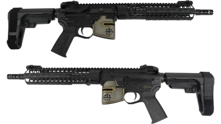 SPIKES TACT RARE BREED CRUSADER 11.5" 5.56 PISTL 10" M-LOK W SB3 BRACE & R2