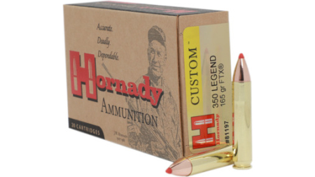 HORNADY CUSTOM 350 LEGEND 165G FTX 20RD BX 200RD CASE
