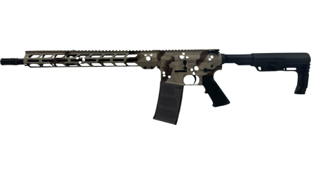 POF P-15 BASE RIFLE CHOCOLATE CHIP 5.56 16.5"BBL, 15"MLOK RAIL, DIRECT IMPENGMENT 1-30RD MAGAZINE