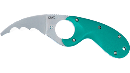 CRKT BEAR CLAW 2.39" GREEN W/ - VEFF SERRATIONS BELT CLIP