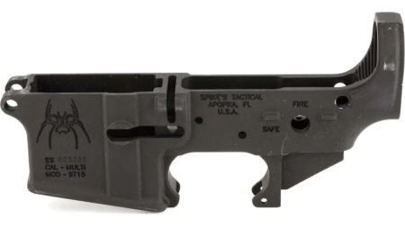 SPIKES TACTICAL STRIPPED LOWER RECEIVER MULTI CAL, SPIDER W/ FIRE/SAFE