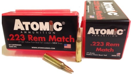 ATOMIC 223 REM 77GR MATCH BTHP - 50RD 10BX/CS
