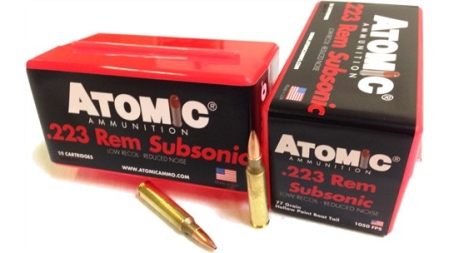 ATOMIC SUBSONIC 223 REM 77GR - BTHP 50RD 10BX/CS