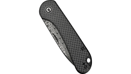 CIVIVI KNIFE ELEMENTUM SLIP - JOINT 2.9" CRBN FBR/DAMASCUS