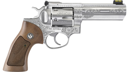 RUGER GP100 DELUXE 4" ENGRAVED - SS ADJ. (TALO)