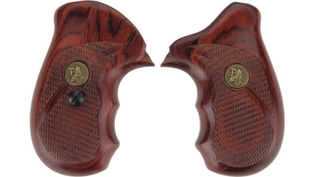PACHMAYR LAMINATED WOOD GRIPS - S&W J-FRAME ROSEWOOD CHECKERED