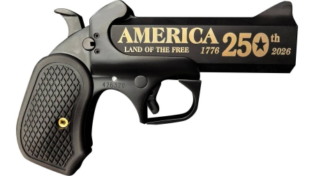 Bond Arms 250th Derringer .45 Colt/410 ga 2rd Capacity 4.25" Black Barrel Black Cerakote Finish B6 Extended Grip