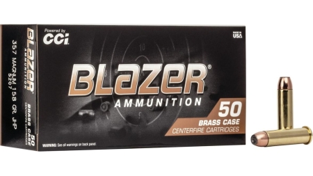 CCI Blazer Brass Handgun Ammunition .357 Mag 158 gr JHP 1150 fps 50/ct