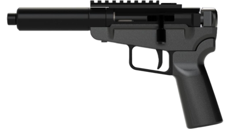 Dark Mountain Arms Stowaway Handgun 5.7x28 Single Shot 5" 1/2x28 Threaded Barrel Black with Brace Adapter