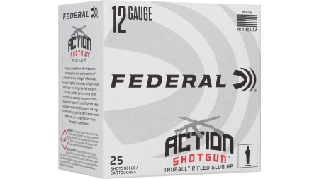Federal Action Shotgun Truball Slug Shotshells 12ga 2-3/4" 438gr 1300 fps Slug 25/ct
