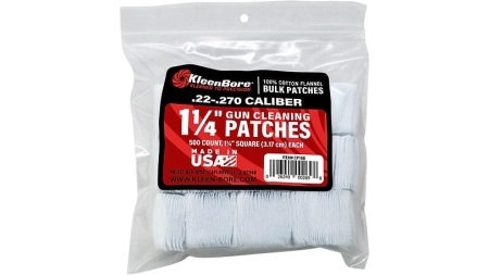 KleenBore 1 1/4" Bore Cleaning Patches .22-.270 Cal .410-20 ga 500/ct