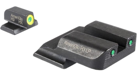 Ameriglo Trooper Tritium Handgun Sight Set for S&W M&P Shield (Excludes EZ) Green Rear Green with LumiGreen Front