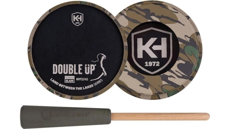 Knight & Hale Double Up Aluminum/Glass Pot Turkey Call LBTL Series Mossy Oak Greenleaf