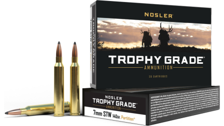Nosler Partition Trophy Grade Rifle Ammunition 7mm STW 140 gr PSP 3300 fps 20/ct