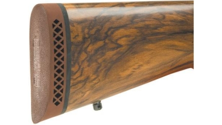 Pachmayr Deluxe Recoil Pad - Small 5.15" L x 1.80" W x 1" T Brown/White Line Base