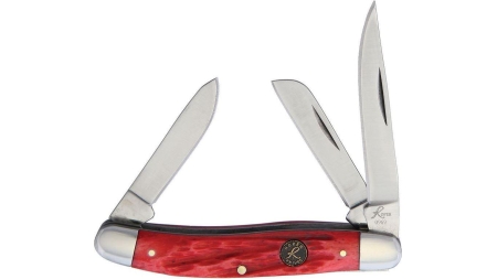 Roper Knives Stockman Chaparral Series Pocket Knife 3 Blades 2-1/2" Red Bone