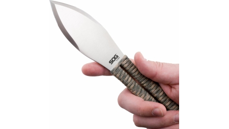 SOG Fling Throwing Knives 2.8" Blade Green and Tan Paracord Wrapped Set of 3