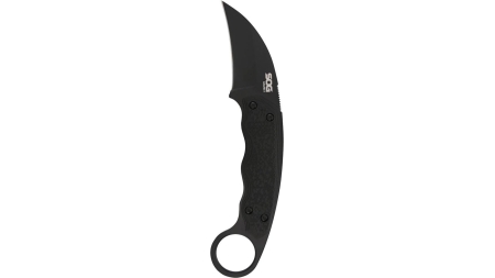 SOG Gambit Blackout Fixed Knife 2-3/5" Sheepsfoot Blade Black