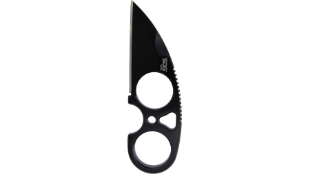SOG Knives Snarl Blackout Fixed Blade Knife 2.3" Sheepsfoot Blade Black Blister