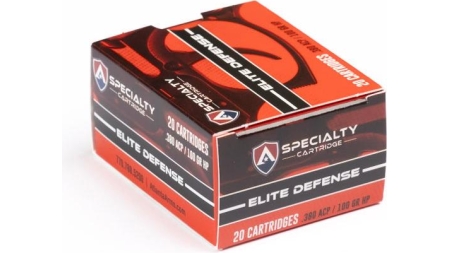 Specialty Cartridge Elite Defense Handgun Amunition .380 Auto 100gr JHP 20/ct