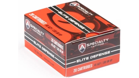Atlanta Arms Elite Defense Handgun Ammunition .45 Auto 185gr JHP 975 fps 20/ct
