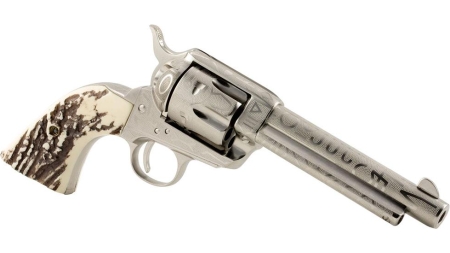 Taylor & Co 1873 Cattle Brand Engraved Handgun .357 Mag 6rd Capacity 5.5" Barrel Stag Grip