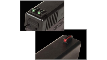Truglo TFO Tritium/Fiber-Optic Day/Night Sights Fit Kimber 1911 models with FIXED REAR SIGHT- Front Red/Rear Green