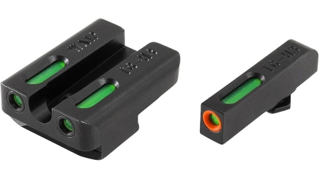 Truglo TFX Pro Tritium/Fiber-Optic Day/Night Sights Fit Walther P99/Walther PPQ - Orange Outline Front/Rear Green