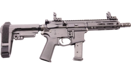 Alpha Foxtrot AF9-G.Pistol 9mm Luger 20rd Magazine 7.5" Barrel Blowback Operation Anodized Black Brace