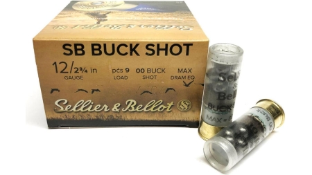 Sellier & Bellot Shotshells 12 ga 2-3/4" 9 plts 1214 fps #00 25/ct