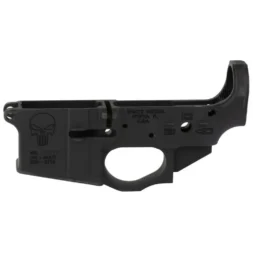 SPIKES TACTICAL STRIPPED LOWER RECEIVER, MULTI CAL, PUNISHER LOGO