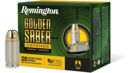 Remington Golden Saber Defense Compact Ammunition .380 Auto 102gr BJHP 815 fps 20/ct
