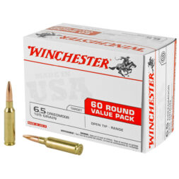 WINCHESTER 6.5 CREEDMOOR USA TARGET FMJOT 125 GR 60 RD/BX 4 BX/CS