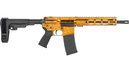 Shark Coast Tactical SCC07329TOPOR-P Topography  5.56 NATO 30+1 10.50" Black Nitride Threaded Barrel, Aluminum Receiver w/Picatinny Rail, M-LOK Handguard, Polymer SB Tactical SBA3 Brace, Polymer Grip
