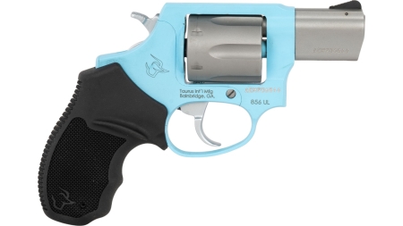 Taurus 2-85629ULC24 856 Ultra-Lite Small 38 Special +P 6 Shot 2" Matte Stainless Barrel & Cylinder, Blue Raspberry Cerakote Aluminum Frame, Black Ribber Grip, Transfer Bar, Safety Concealed Hammer